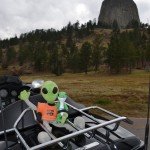 Mr. Kalupa and his new friend, enjoy Wyoming's, Devils Tower tourist attraction.