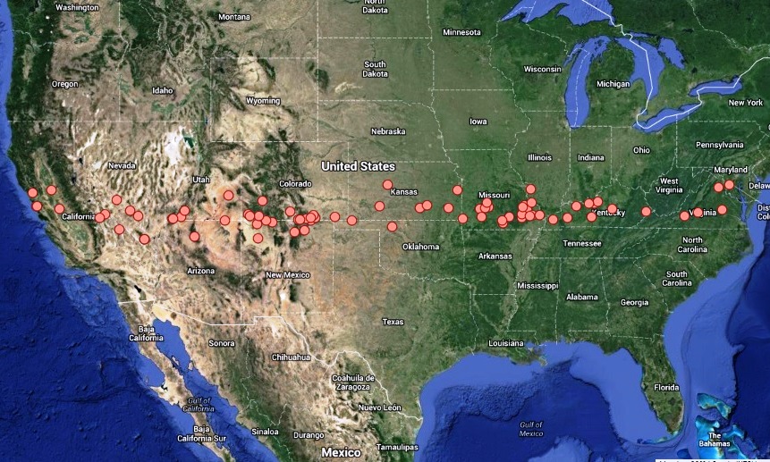 Map Of United States 37th Parallel Map of The 37th Parallel