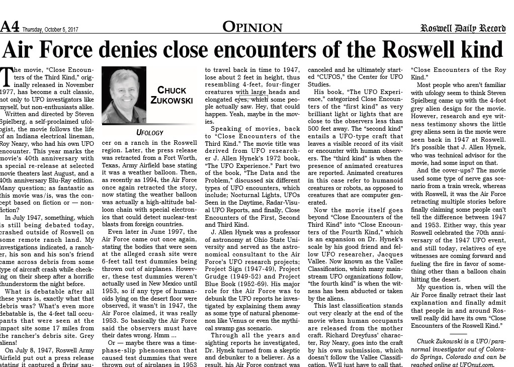 October 2017 Roswell Article